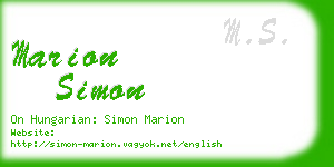 marion simon business card